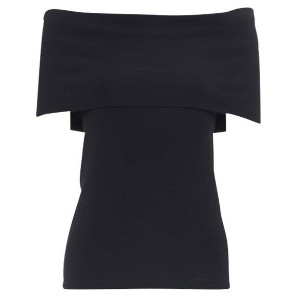 Rosetta Getty knitted banded off shoulder stretch top
